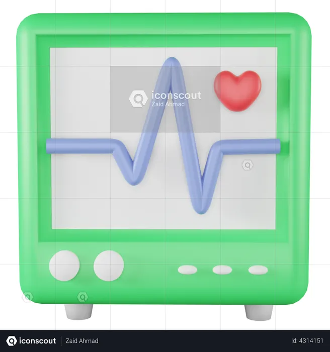 EKG-Gerät  3D-Symbol