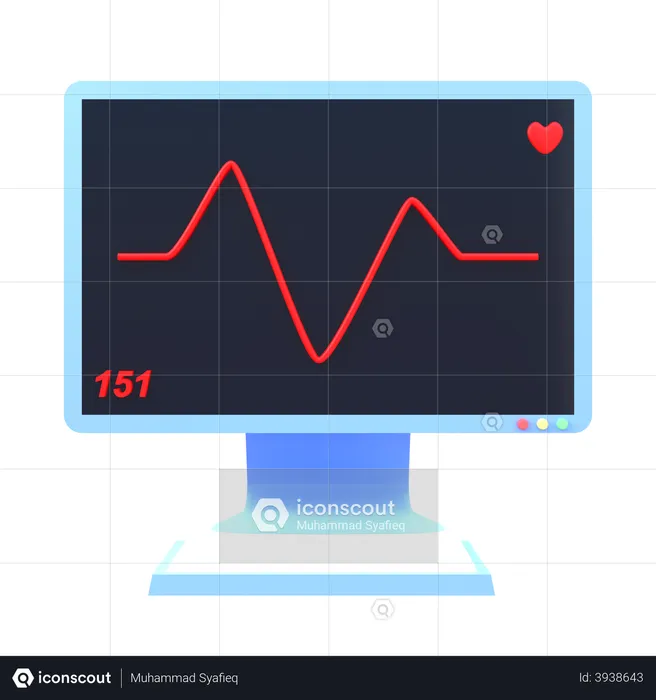 EKG-Gerät  3D Illustration