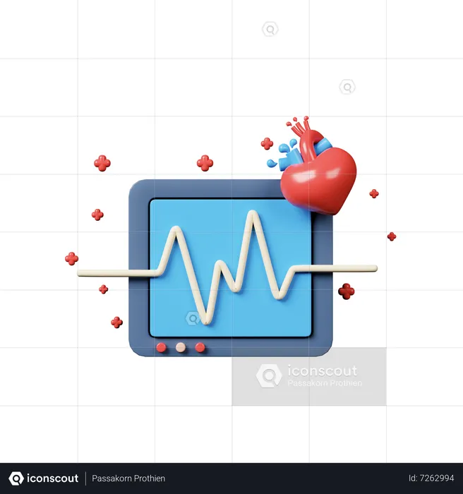 Ekg Monitor  3D Icon