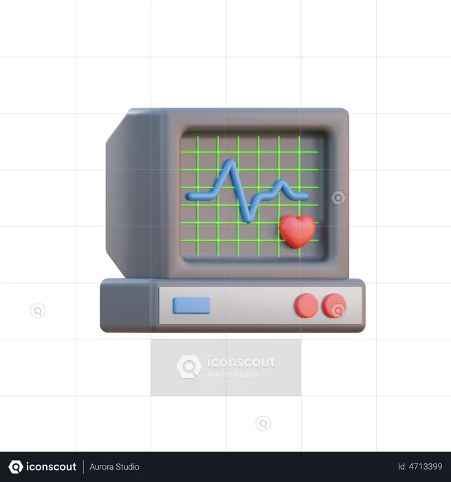 EKG-Monitor  3D Illustration