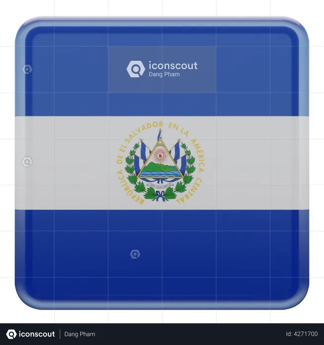 El Salvador Flag Flag 3D Illustration