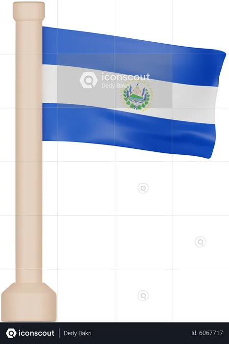 El Salvador Flag Flag 3D Icon