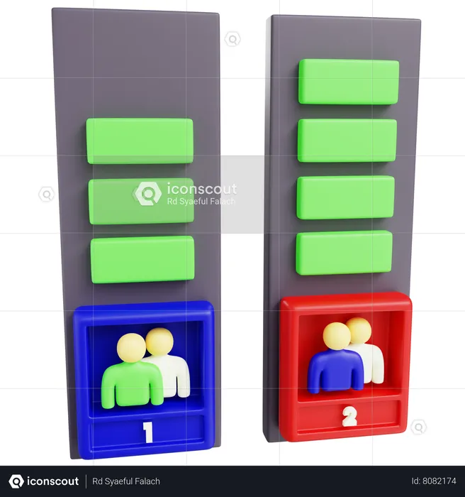 Election Stats Two Candidate  3D Icon
