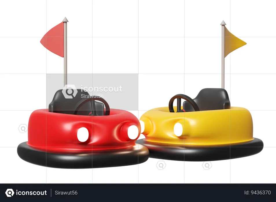 Electric Bump Car  3D Icon