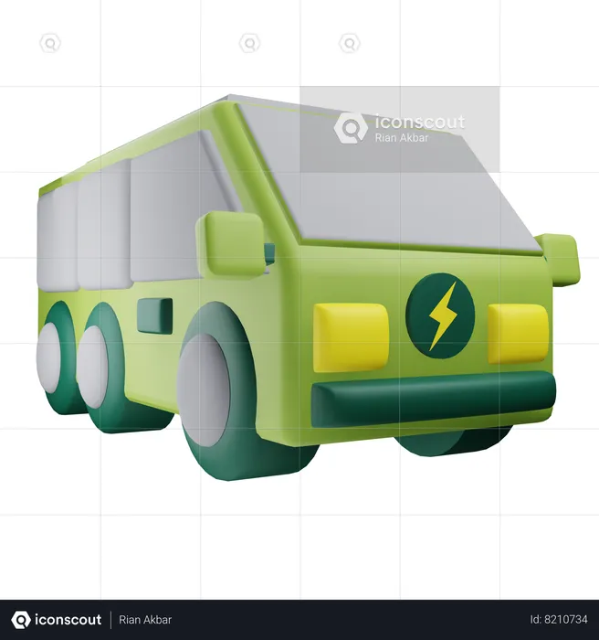 Electric Bus  3D Icon