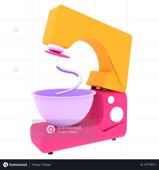 Electric cake mixer  3D Illustration