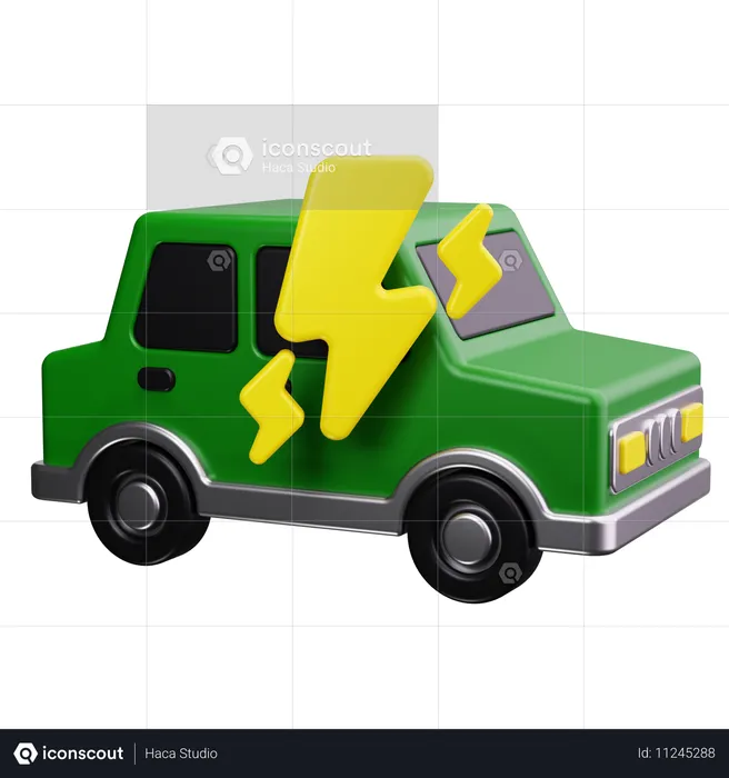 Electric Car  3D Icon