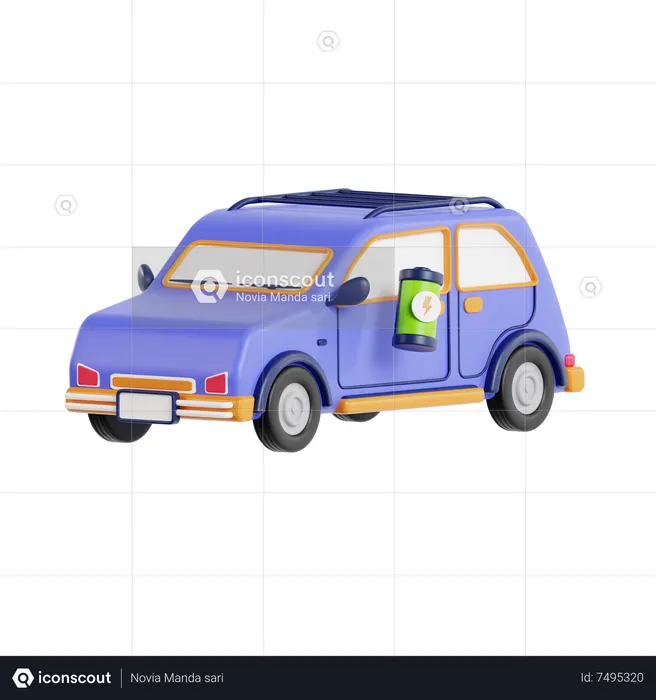 Electric Car  3D Icon