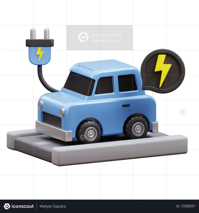 Electric Car  3D Icon