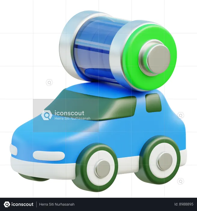 Electric Car  3D Icon