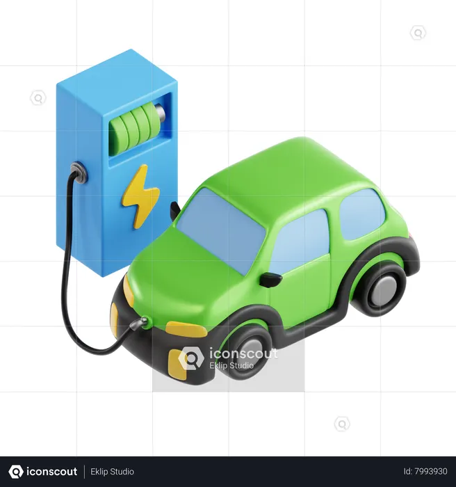 Electric Car  3D Icon