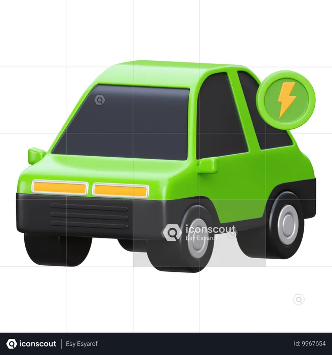 Electric Car  3D Icon