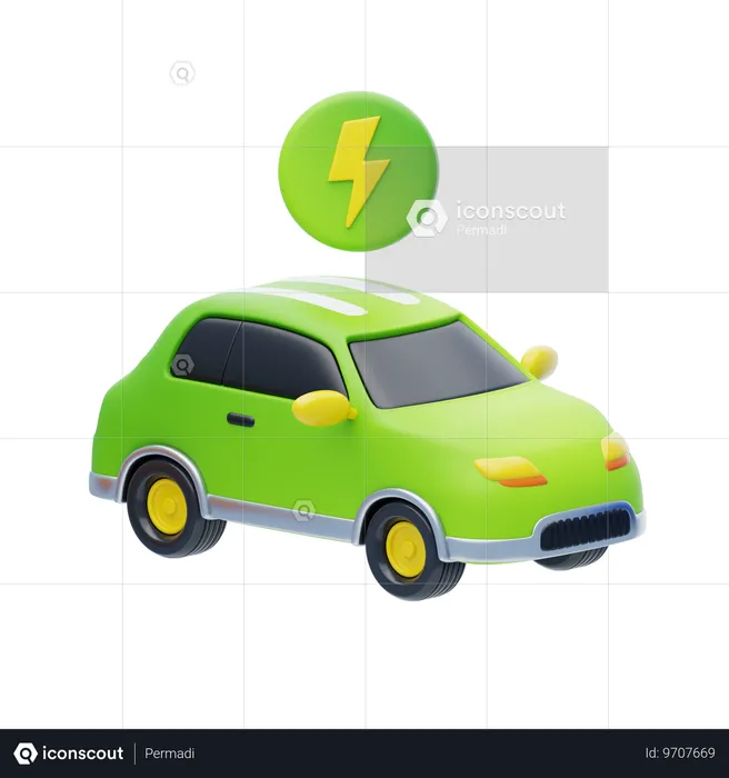 Electric Car  3D Icon