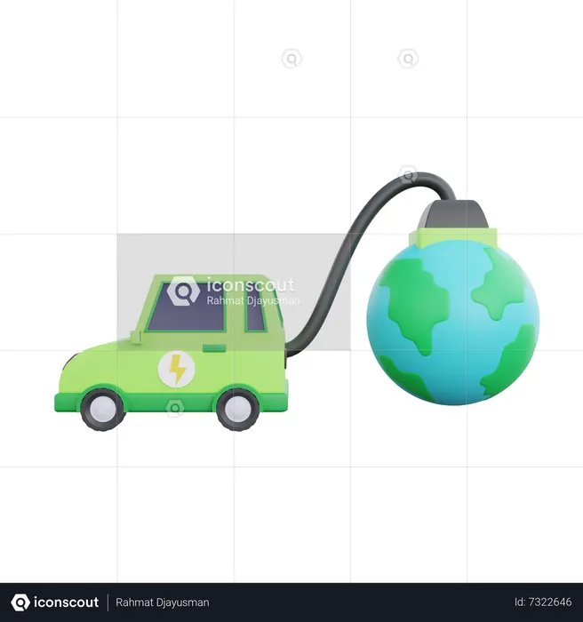 Electric Car  3D Icon