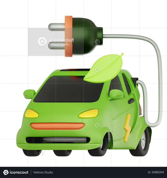 Electric Car  3D Icon