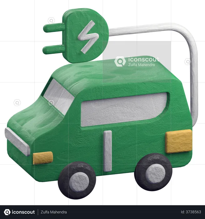 Electric Car  3D Illustration