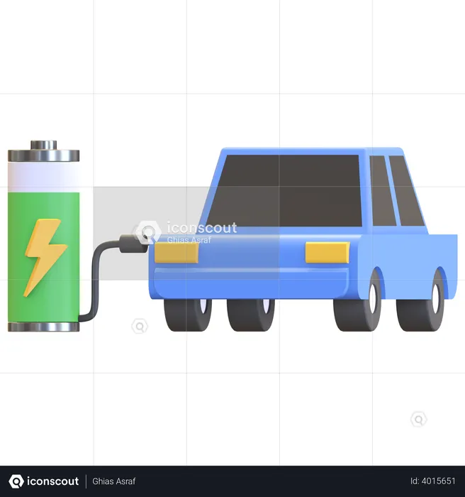 Electric car charging  3D Illustration