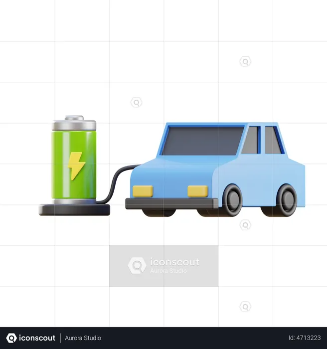 Electric Car Charging  3D Illustration