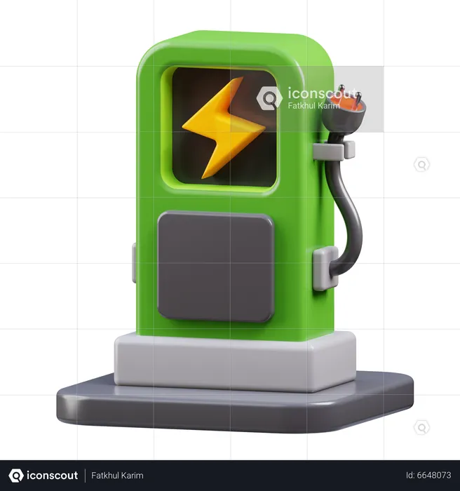 Electric Car Charging Station  3D Icon