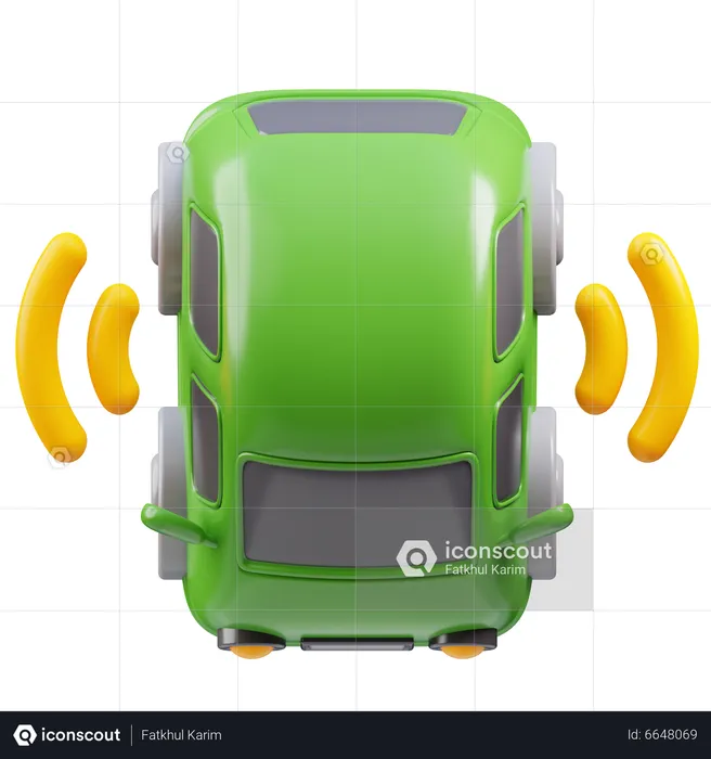 Electric Car Sensor  3D Icon