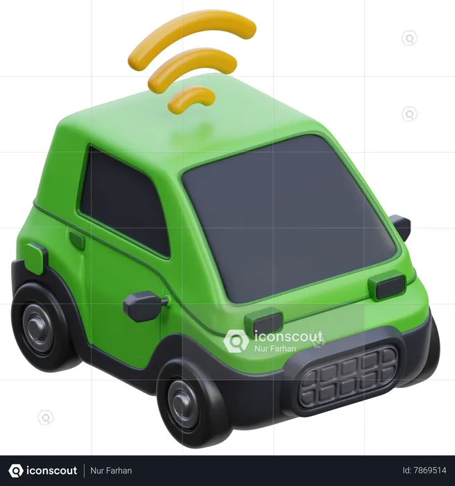 Electric Car Signal  3D Icon