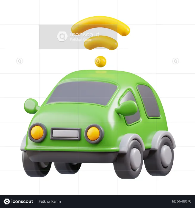 Electric Car Signal  3D Icon