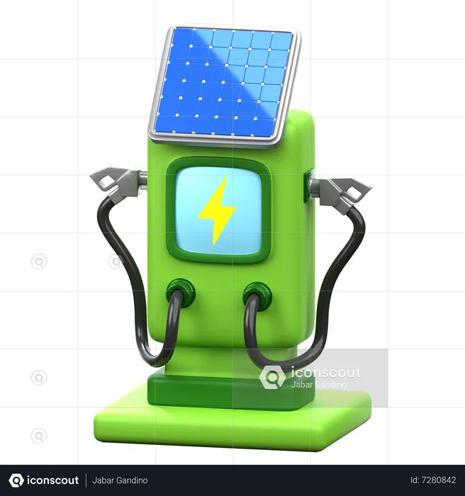 Electric Cars Station  3D Icon