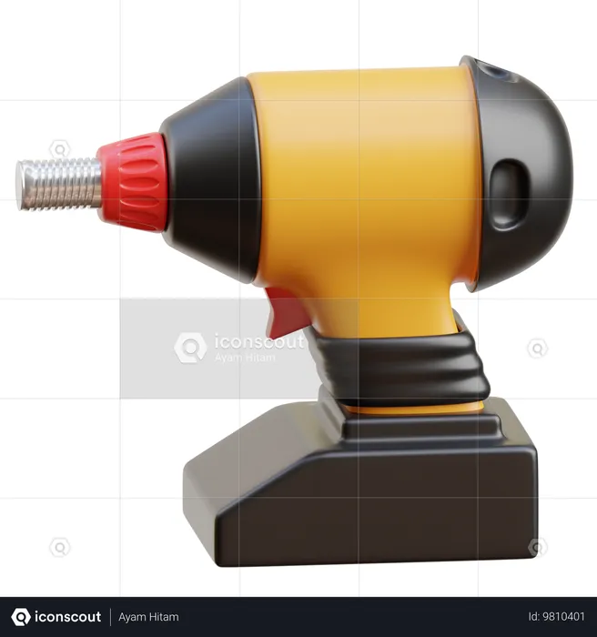 Electric Drill  3D Icon