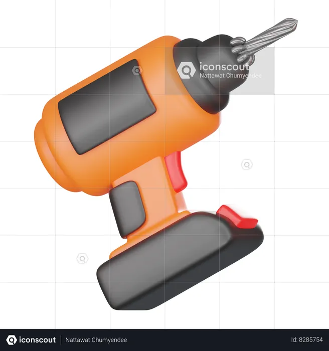 Electric Drill  3D Icon