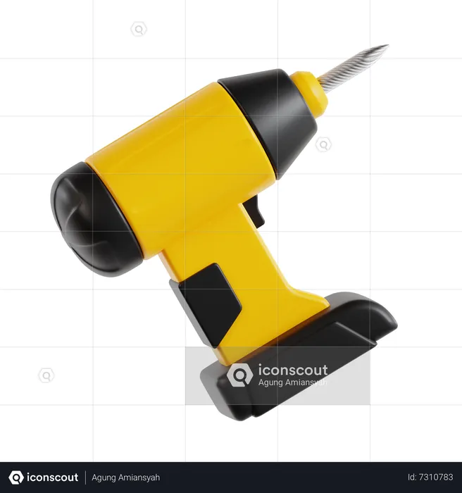 Electric Drill  3D Icon