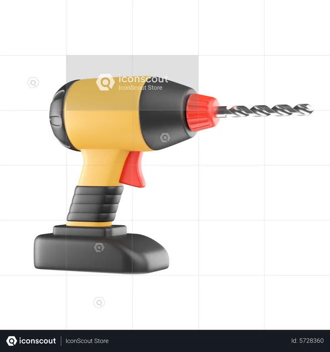 Electric Drill  3D Icon