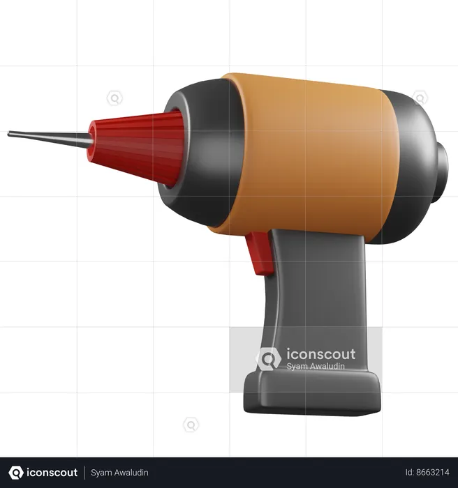 Electric Drill  3D Icon