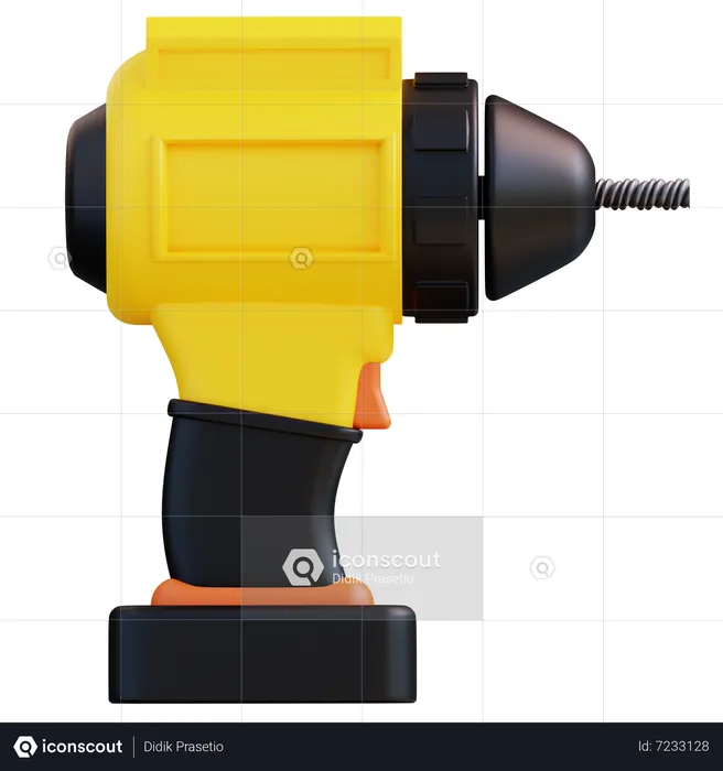 Electric Drill  3D Icon
