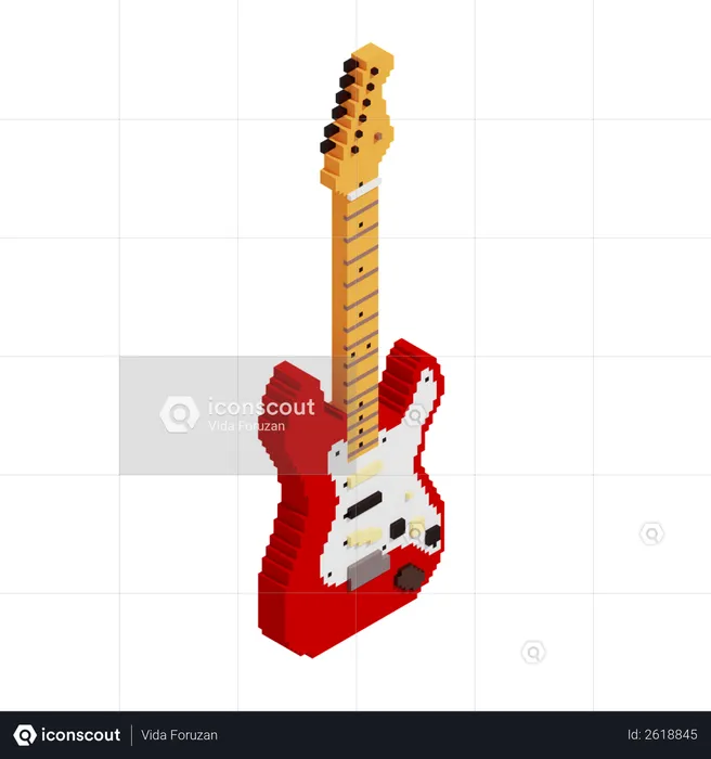 Electric Guitar  3D Illustration