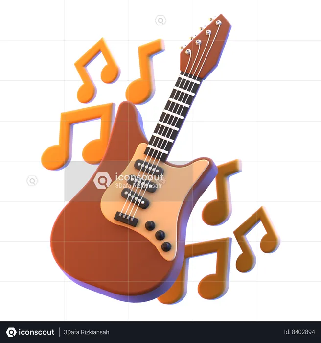 Electric Guitar  3D Icon