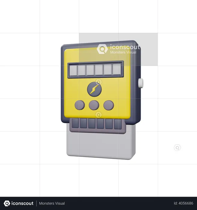 Electric meter  3D Illustration