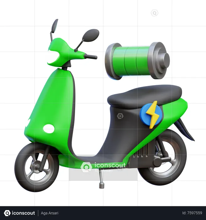Electric Motorcycle  3D Icon
