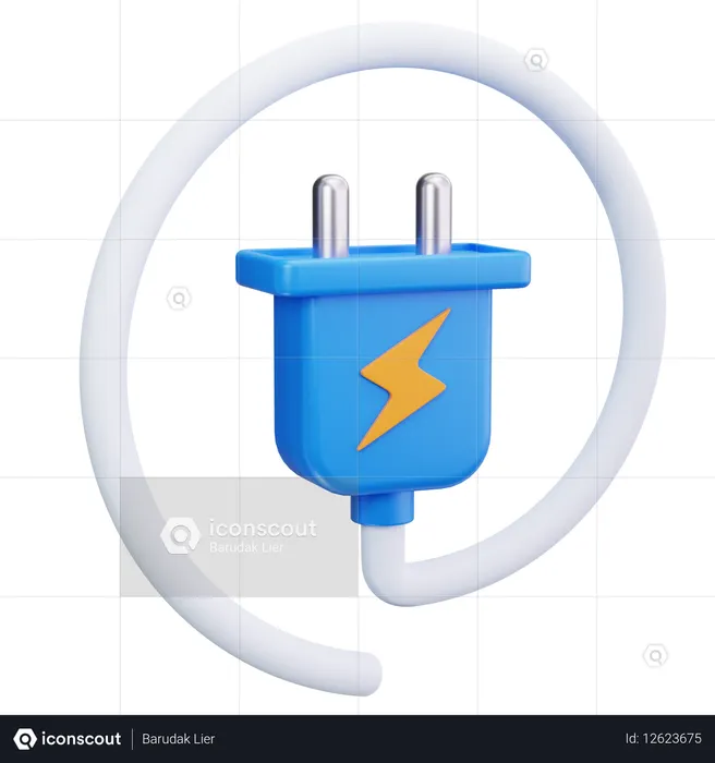 電気用プラグ  3D Icon