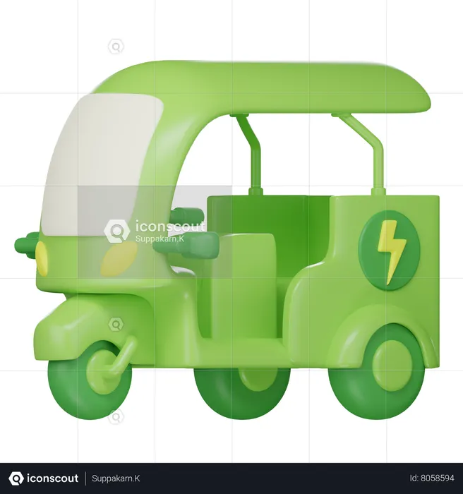 Electric Rickshaw  3D Icon