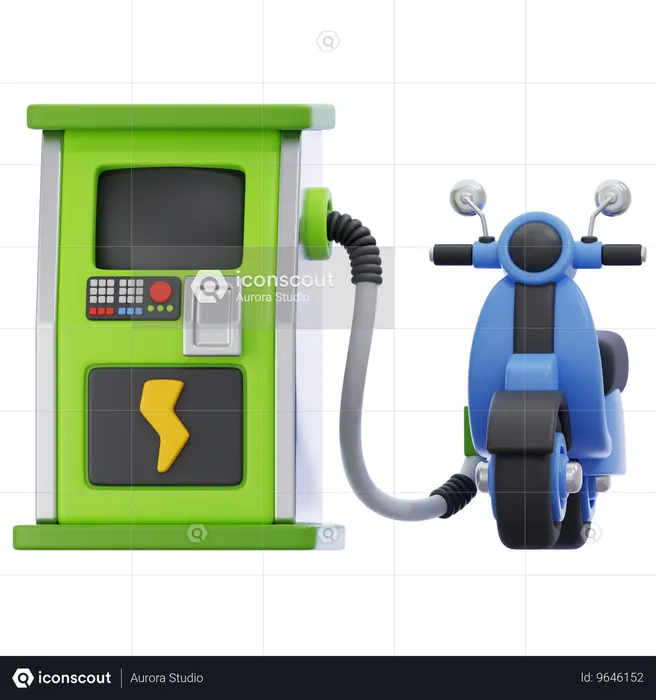 전기 스쿠터 충전  3D Icon