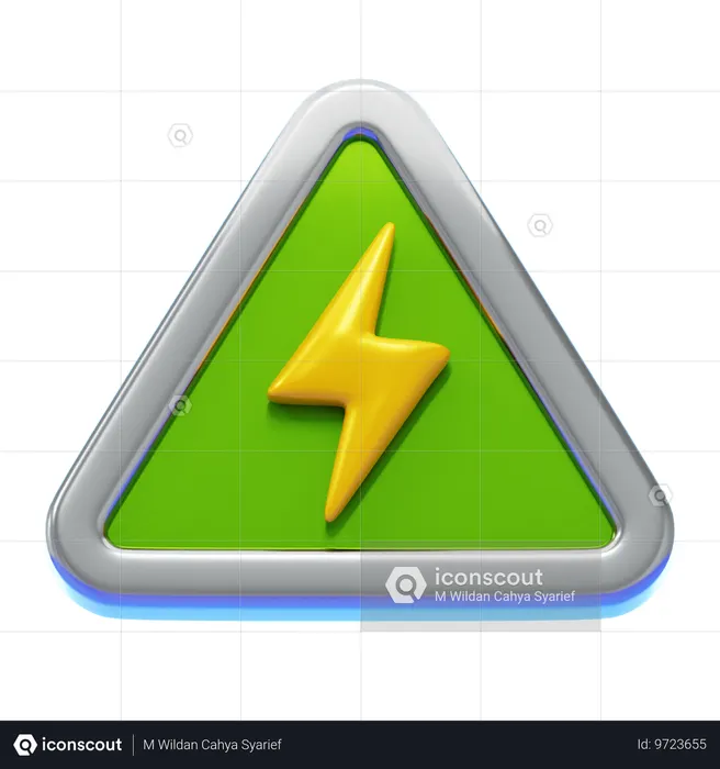 ELECTRIC SHOCK WARNING  3D Icon