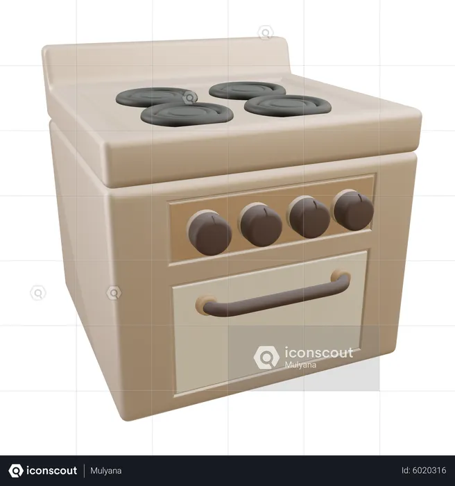 Electric Stove  3D Icon