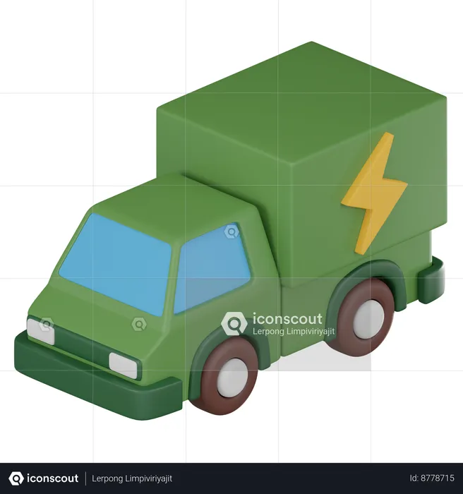 Electric Truck  3D Icon
