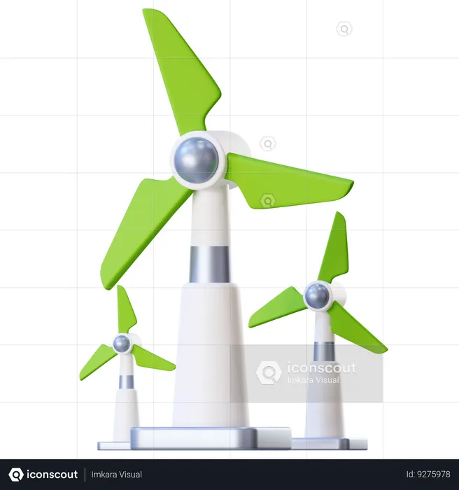 Electric Windmill  3D Icon