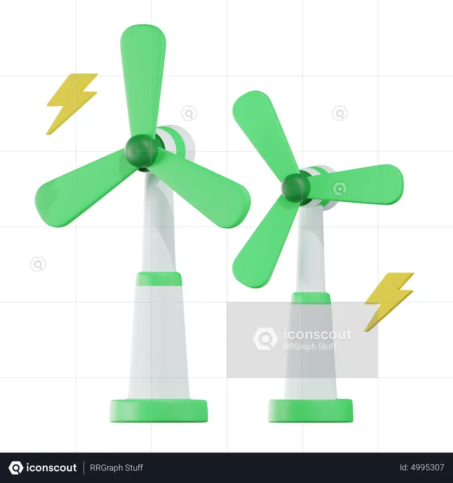 Electric Windmill  3D Icon