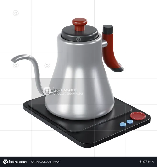 Electrical Hot Water Kettle  3D Illustration