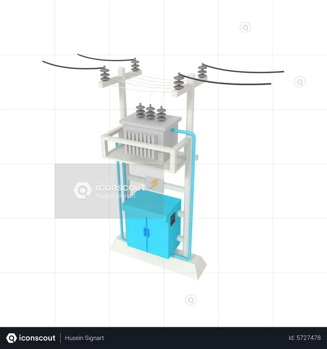 Electrical Substation  3D Icon