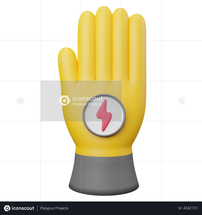 Electrician Gloves  3D Illustration