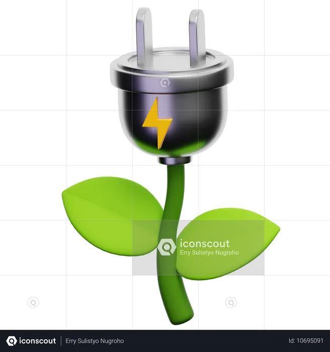 Électricité verte  3D Icon