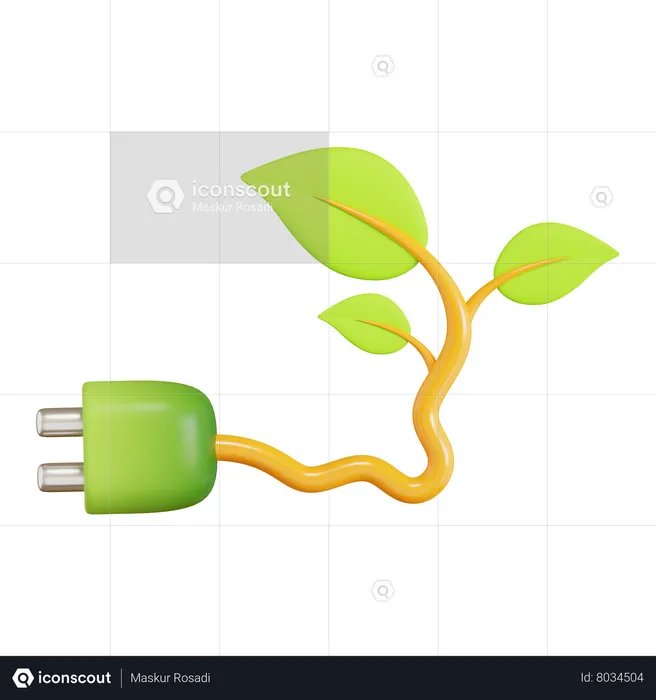 Électricité verte  3D Icon